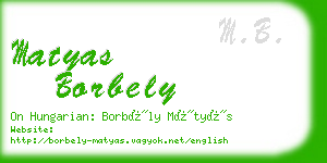 matyas borbely business card